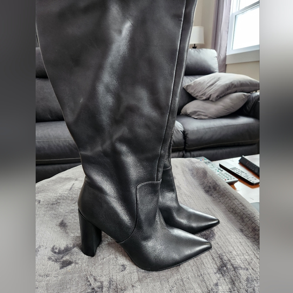 Nine West Black Knee-High Women's Boots Size 10.5 Wide Calf